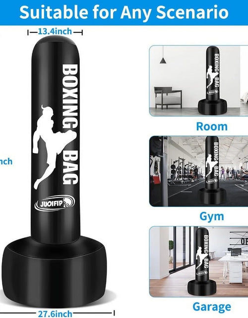 Load image into Gallery viewer, Heavy Punching Bags for Adults Freestanding Boxing Bag with Stand Men Stand Kickboxing Bag Ideal Standing Inflatable Kickboxing Bag