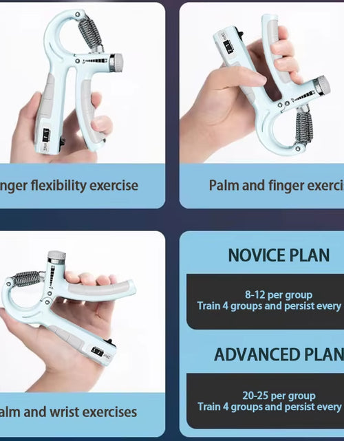 Load image into Gallery viewer, 5-60Kg Adjustable Hand Grip Strengthener Hand Grip Trainer with Counter Wrist Forearm and Hand Exerciser for Muscle Building
