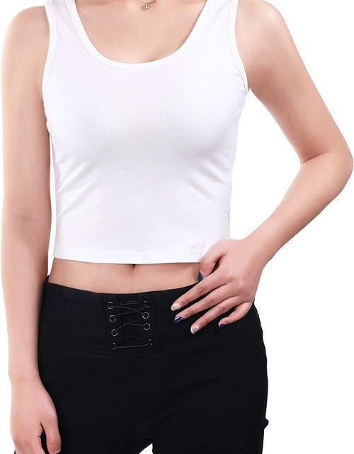 Load image into Gallery viewer, 4 Pieces Basic Workout Crop Tank Tops Sleeveless Racerback Sport Tank Top for Women Yoga Running