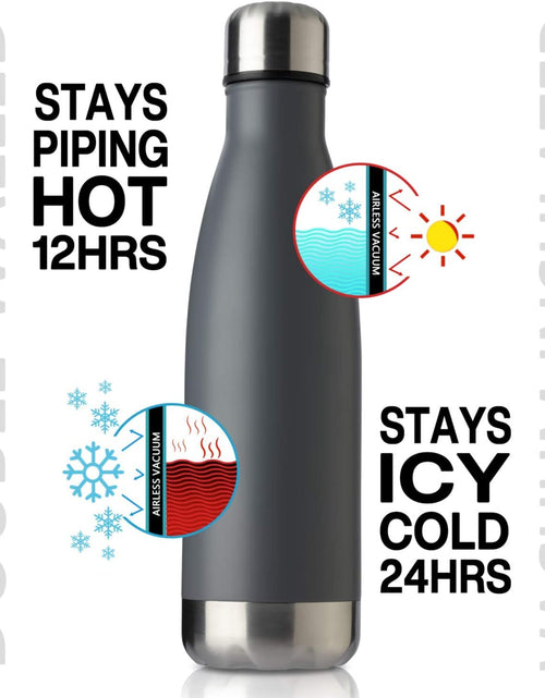 Load image into Gallery viewer, 17Oz Sport Water Bottle Vacuum Insulated Stainless Steel Sport Water Bottle Leak-Proof Double Wall Cola Shape Water Bottle, Keep Drinks Hot & Cold (Cold Gray, 12 Pack)