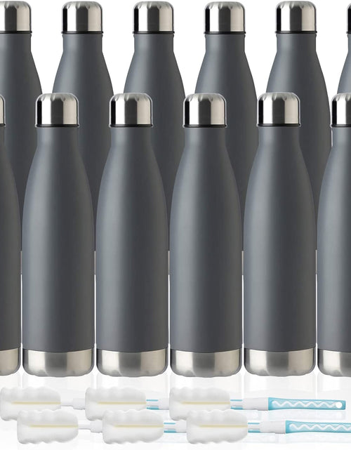 Load image into Gallery viewer, 17Oz Sport Water Bottle Vacuum Insulated Stainless Steel Sport Water Bottle Leak-Proof Double Wall Cola Shape Water Bottle, Keep Drinks Hot & Cold (Cold Gray, 12 Pack)