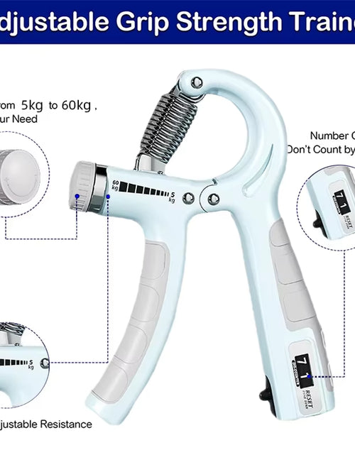 Load image into Gallery viewer, 5-60Kg Adjustable Hand Grip Strengthener Hand Grip Trainer with Counter Wrist Forearm and Hand Exerciser for Muscle Building