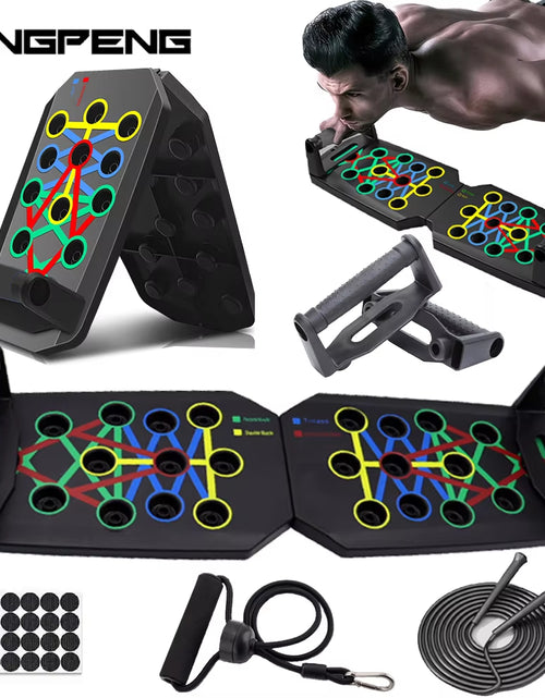 Load image into Gallery viewer, Portable Multifunctional Push-Up Board Set with Handles Foldable Fitness Equipment for Chest Abdomen Arms and Back Training