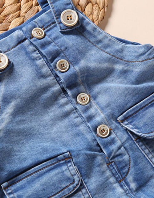 Load image into Gallery viewer, Baby & Little Boys/Girls Blue & Black Denim Overalls,Jean Workwear