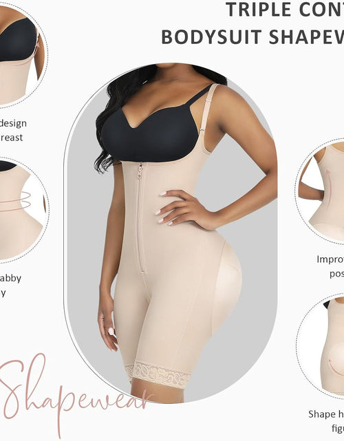 Load image into Gallery viewer, Shapewear for Women Tummy Control Fajas Colombianas Body Shaper for Women Zipper Open Bust Bodysuit Waist Trainer