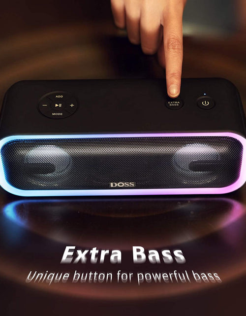 Load image into Gallery viewer, Bluetooth Speaker,  Soundbox Pro+ Wireless Pairing Speaker with 24W Stereo Sound, Punchy Bass, IPX6 Waterproof, 15Hrs Playtime, Multi-Colors Lights, for Home,Outdoor-Black