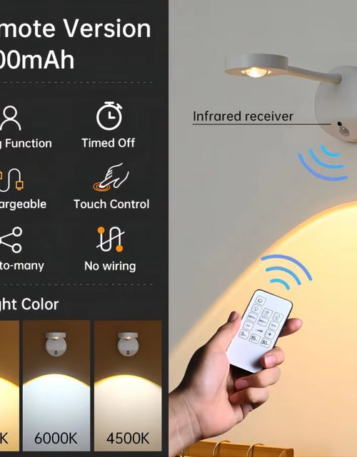 Load image into Gallery viewer, 1Pc Rechargeable Spotlight No Wiring No Punching No Installation Wireless Home Background Wall Mural Light Smart Led Wall Light