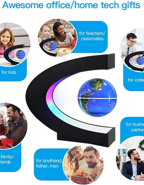 Load image into Gallery viewer, Magnetic Levitation Globe with LED Light, Cool Gadgets Floating Lamp Globe Decor, Cool Tech Gifts for Men/Father/Husband/Boyfriend/Kids/Boss, Great Technology Gifts Idea (Blue)