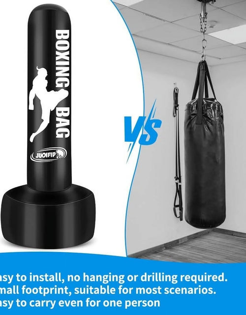 Load image into Gallery viewer, Heavy Punching Bags for Adults Freestanding Boxing Bag with Stand Men Stand Kickboxing Bag Ideal Standing Inflatable Kickboxing Bag