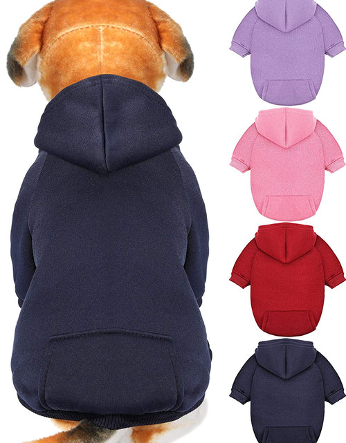 Load image into Gallery viewer, 4 Pieces Small Dog Sweaters Dog Hoodie Clothes with Hat for Small Dogs Boy Chihuahua Clothes with Pocket Puppy Pet Winter Clothes Warm Hoodies Coat Sweater Shirt (XXS)
