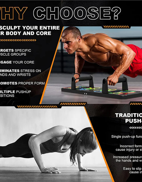 Load image into Gallery viewer, Folding Push-Up Board Chest Expansion Adult Multi-Mode Adjustable with Chest Abdomen Back Partition Core Muscle Exerciser
