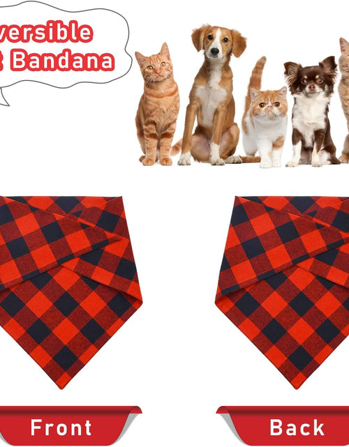 Load image into Gallery viewer, 2 Pack Dog Christmas Bandanas, Classic Buffalo Red Plaid Pet Bandana Scarf Triangle Bibs Kerchief Pet Costume Outfit Accessories for Small Medium Large and Extra Large Dogs Cats Pets (Small)