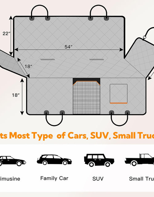 Load image into Gallery viewer, Dog Car Seat Cover for Back Seat, 100% Waterproof Dog Car Hammock with Mesh Window, Anti-Scratch Nonslip Durable Soft Pet Dog Seat Cover for Cars Trucks and SUV