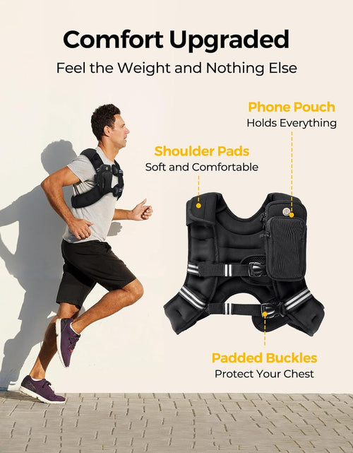 Load image into Gallery viewer, Weighted Vest with Ankle/Wrist Weights 6Lbs-30Lbs Body Weight Vest with Reflective Stripe, Size-Adjustable Workout Equipment for Strength Training, Walking, Jogging, Running for Men Women