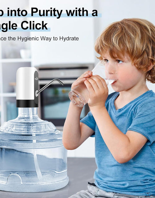 Load image into Gallery viewer, Water Jug Pump, Electric Water Bottle Pump, USB Charging Automatic Drinking Water Pump for Universal 3-5 Gallon Bottle, Portable Water Dispenser for Camping