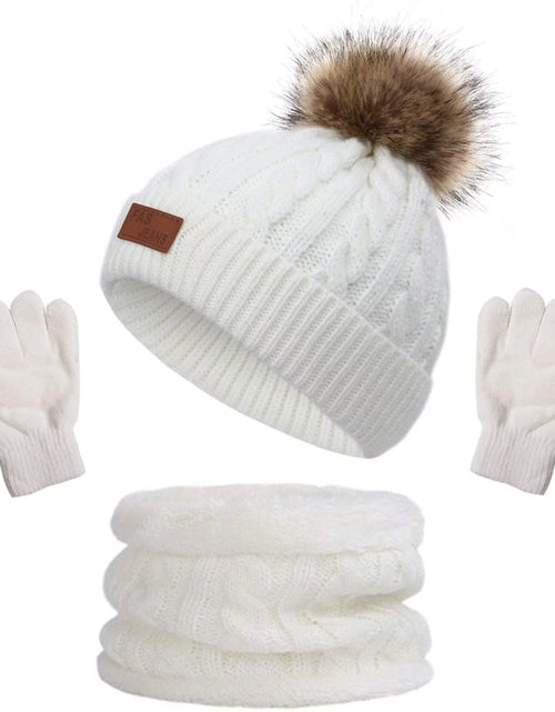 Load image into Gallery viewer, 3Pcs Kids Toddler Winter Beanie Hat Scarf Gloves Set for Boys Girls Age 2-6, Warm Fleece Lining Hat Beanie Sets