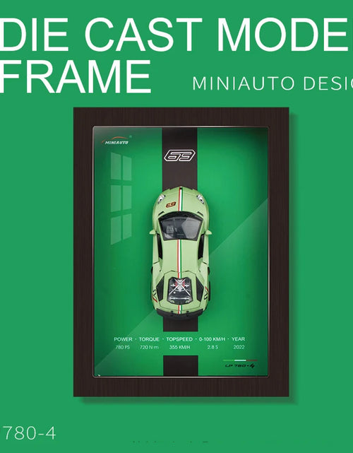 Load image into Gallery viewer, 1:32 Photo Frame Version Alloy Metal Sports Car Model Simulation 3D Racing Car Hanging Painting Collection Kids Gifts Decoration
