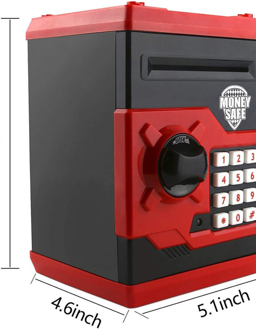 Load image into Gallery viewer, Cartoon Piggy Bank Cash Coin Can Password Electronic Money Bank Safe Saving Box ATM Bank Safe Locks Black Red Smart Voice Prompt Money Piggy Box (Red)