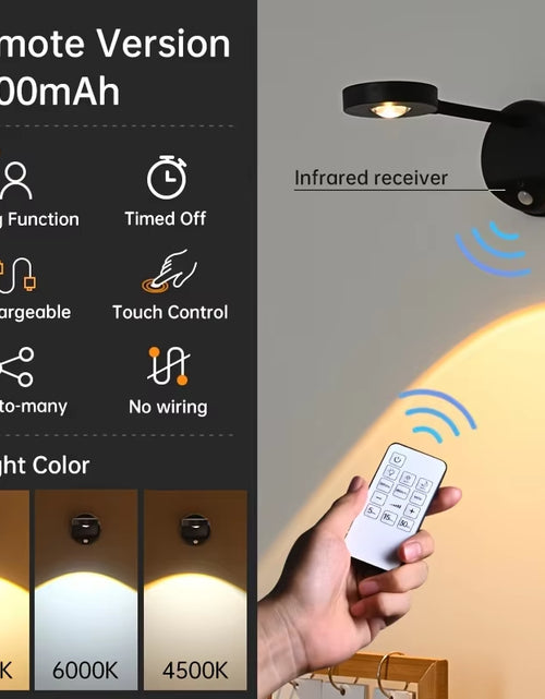 Load image into Gallery viewer, 1Pc Rechargeable Spotlight No Wiring No Punching No Installation Wireless Home Background Wall Mural Light Smart Led Wall Light