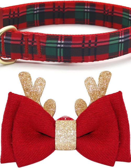 Load image into Gallery viewer, Valentines Dog Collar with Bowtie Pink Hearts Dog Collar Adjustable Size Suitable for Small Medium Large Dogs
