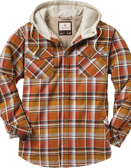 Load image into Gallery viewer, Men'S Camp Night Berber Lined Hooded Flannel Shirt Jacket