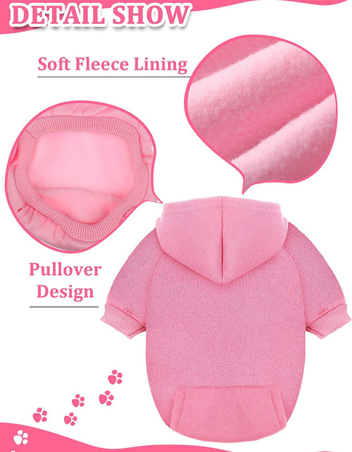 Load image into Gallery viewer, 4 Pieces Small Dog Sweaters Dog Hoodie Clothes with Hat for Small Dogs Boy Chihuahua Clothes with Pocket Puppy Pet Winter Clothes Warm Hoodies Coat Sweater Shirt (XXS)