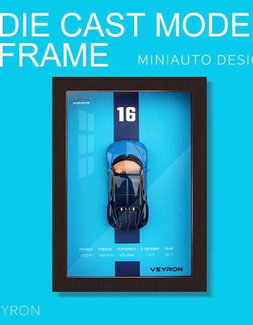 Load image into Gallery viewer, 1:32 Photo Frame Version Alloy Metal Sports Car Model Simulation 3D Racing Car Hanging Painting Collection Kids Gifts Decoration