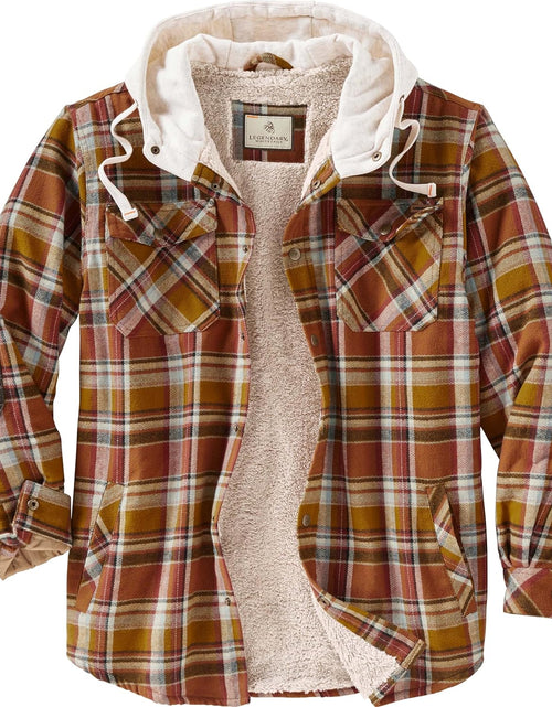 Load image into Gallery viewer, Men'S Camp Night Berber Lined Hooded Flannel Shirt Jacket