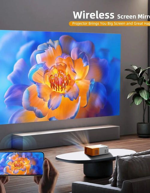 Load image into Gallery viewer, Mini Projector, Wifi Projector Support 1080P Portable Movie Projector, Phone Can Connect to Movie Wirelessly, Compatible with Smartphone/ Tablet/ Laptop/ TV Stick/ USB Drive