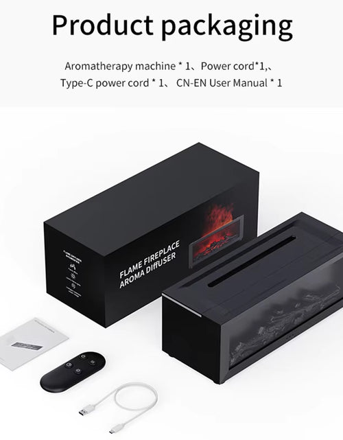 Load image into Gallery viewer, Simulated Fireplace Diffuser Aroma Essential Oil Air Humidifier with Timer Remote & Colorful Night Light for Home Creative Gift