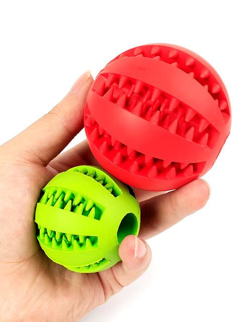 Load image into Gallery viewer, Dog Food Treat Feeder Funny Pet Interactive Rubber Ball Dogs Chew Toy Tooth Cleaning Ball Puppy Training Bite Resistant Toy Ball