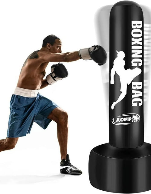 Load image into Gallery viewer, Heavy Punching Bags for Adults Freestanding Boxing Bag with Stand Men Stand Kickboxing Bag Ideal Standing Inflatable Kickboxing Bag
