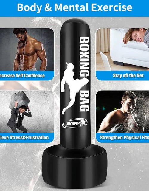 Load image into Gallery viewer, Heavy Punching Bags for Adults Freestanding Boxing Bag with Stand Men Stand Kickboxing Bag Ideal Standing Inflatable Kickboxing Bag
