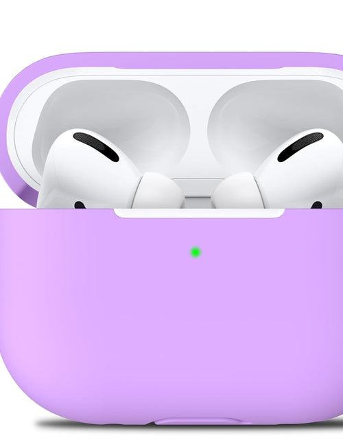 Load image into Gallery viewer, Airpods Pro Case Cover with Keychain, Full Protective Silicone Skin Accessories for Women Girl with Apple 2019 Latest Airpods Pro Case, Front LED Visible-Lavender