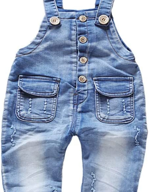 Load image into Gallery viewer, Baby & Little Boys/Girls Blue & Black Denim Overalls,Jean Workwear