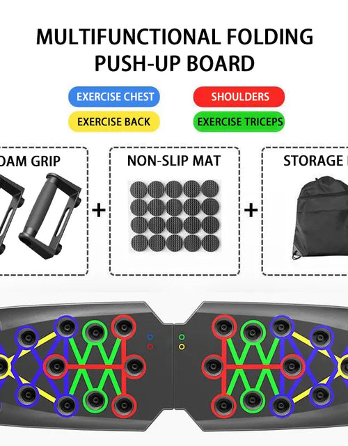 Load image into Gallery viewer, Folding Push-Up Board Chest Expansion Adult Multi-Mode Adjustable with Chest Abdomen Back Partition Core Muscle Exerciser