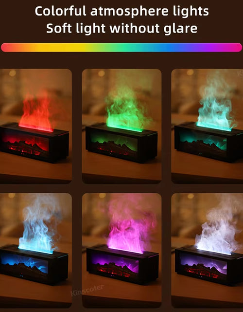 Load image into Gallery viewer, Creative Fireplace Air Humidifier Waterless Auto-Off Aroma Essential Oil Diffuser with LED Light & Remote Control for Home Gift
