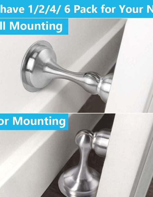 Load image into Gallery viewer, Door Stopper, Magnetic Door Stop, Stainless Steel, Magnetic Door Catch, 3M Double-Sided Adhesive Tape, No Drilling, Screws for Stronger Mount, Hold Your Door Open, for Wide Doors (2)