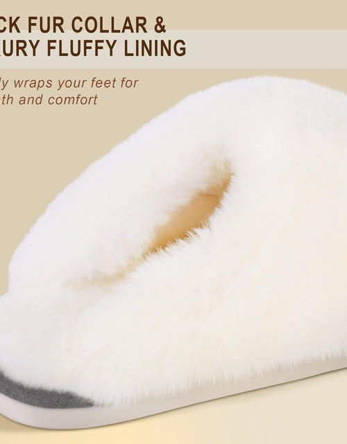 Load image into Gallery viewer, Women'S Slippers Fuzzy Warm Comfy Faux Fur Slip-On Fluffy Bedroom House Shoes Memory Foam Suede Cozy Plush Breathable Anti-Slip Indoor & Outdoor Winter