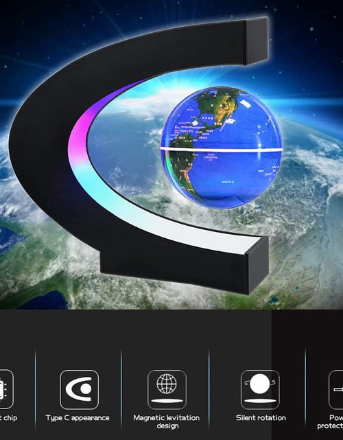 Load image into Gallery viewer, Magnetic Levitation Globe with LED Light, Cool Gadgets Floating Lamp Globe Decor, Cool Tech Gifts for Men/Father/Husband/Boyfriend/Kids/Boss, Great Technology Gifts Idea (Blue)