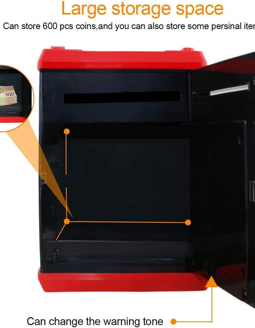 Load image into Gallery viewer, Cartoon Piggy Bank Cash Coin Can Password Electronic Money Bank Safe Saving Box ATM Bank Safe Locks Black Red Smart Voice Prompt Money Piggy Box (Red)