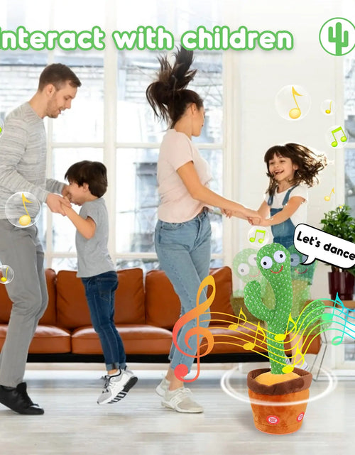 Load image into Gallery viewer, Kids Dancing Talking Cactus Toys Singing Mimicking Recording Repeating What You Say Cactus Plush Toy with 120 Song Dancing Smart