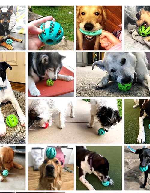 Load image into Gallery viewer, Dog Food Treat Feeder Funny Pet Interactive Rubber Ball Dogs Chew Toy Tooth Cleaning Ball Puppy Training Bite Resistant Toy Ball