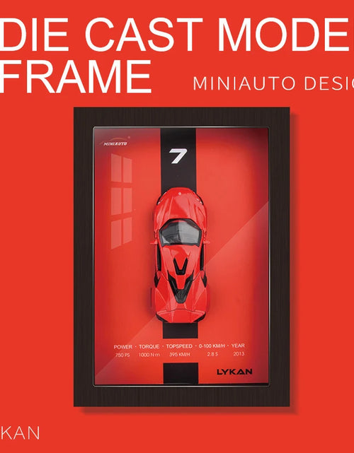 Load image into Gallery viewer, 1:32 Photo Frame Version Alloy Metal Sports Car Model Simulation 3D Racing Car Hanging Painting Collection Kids Gifts Decoration