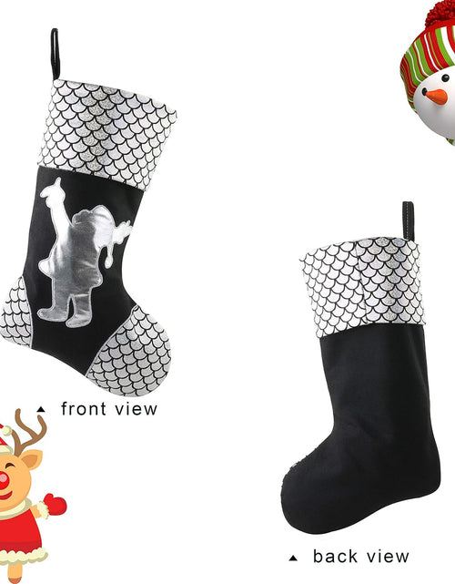 Load image into Gallery viewer, 18'' Luxury Gold Christmas Stockings Shiny Bag for Kids, Family, Set of 3,Santa, Snowman, Reindeer