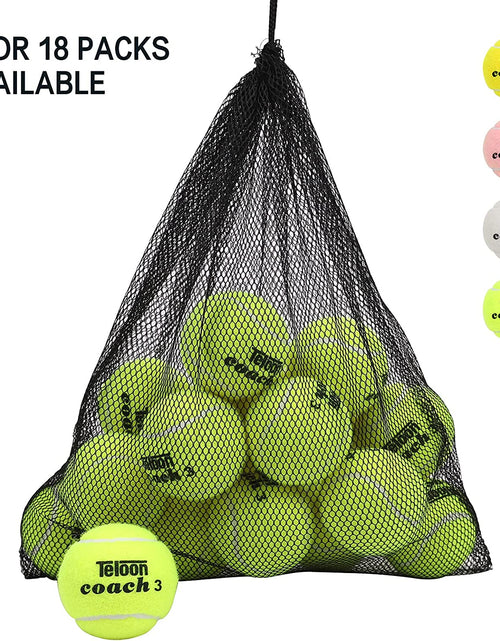 Load image into Gallery viewer, Pressure Training Tennis Balls-12 or 18 Count-Mesh Carry Bagļ¼4 Colors Availableļ¼Pressureless Training Exercise Tennis Balls for Beginners.