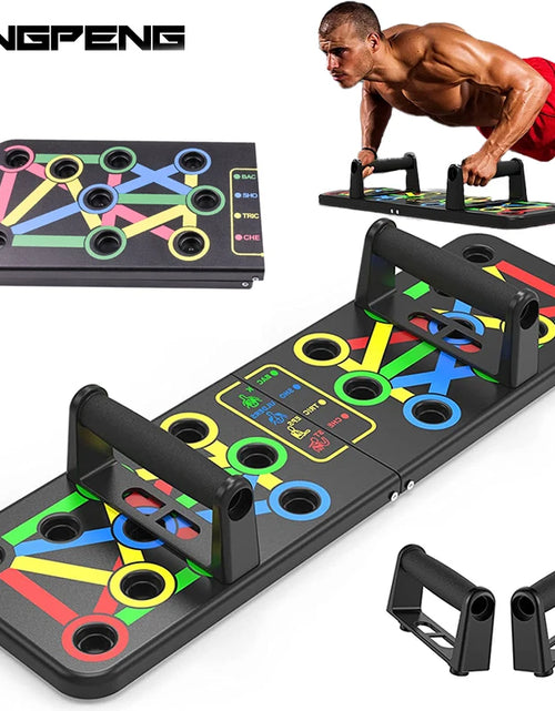 Load image into Gallery viewer, Folding Push-Up Board Chest Expansion Adult Multi-Mode Adjustable with Chest Abdomen Back Partition Core Muscle Exerciser