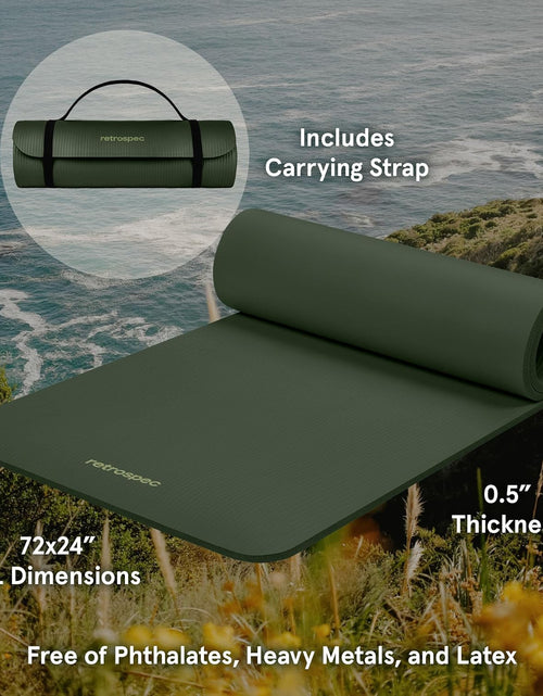 Load image into Gallery viewer, Solana Yoga Mat 1" & 1/2" Thick W/Nylon Strap for Men & Women - Non Slip Exercise Mat for Yoga