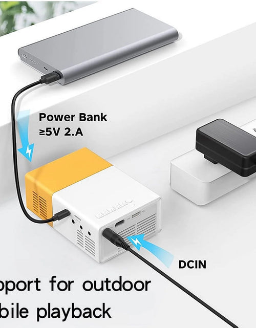 Load image into Gallery viewer, Mini Projector, Wifi Projector Support 1080P Portable Movie Projector, Phone Can Connect to Movie Wirelessly, Compatible with Smartphone/ Tablet/ Laptop/ TV Stick/ USB Drive