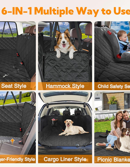 Load image into Gallery viewer, Dog Car Seat Cover for Back Seat, 100% Waterproof Dog Car Hammock with Mesh Window, Anti-Scratch Nonslip Durable Soft Pet Dog Seat Cover for Cars Trucks and SUV